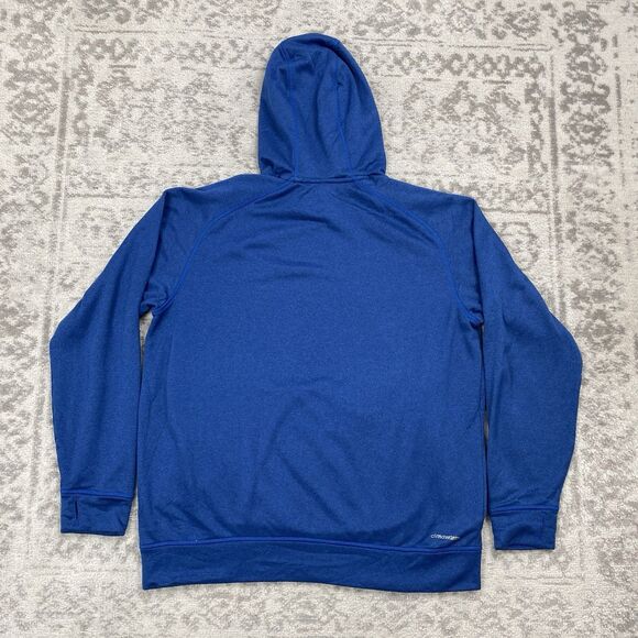 Adidas Ultimate Hoodie Climawarm Long Sleeve Blue Fleece Sweatshirt Size Large - Picture 7 of 7
